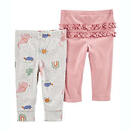 carter's® 2-Pack Easy-On Pants in Pink/Grey