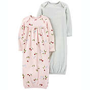 carter&#39;s&reg; 2-Pack Hummingbirds and Gingham Sleeper Gowns in Pink/Green