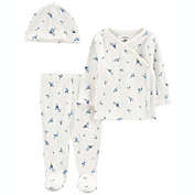 carter&#39;s&reg; 3-Piece Floral Top, Pant, and Cap Set in White