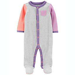 carter's® Size 9M Colorblock Snap-Up Sleep & Play in Grey