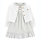 Alternate image 0 for carter&#39;s&reg; Size 6M 2-Piece Gingham Bodysuit Dress and Cardigan Set in Green