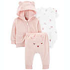 Alternate image 0 for carter&#39;s&reg; Size 6M 3-Piece Lamb Terry Cardigan, Pant, and Bodysuit Set in Pink