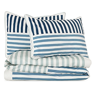 The Novogratz Painterly Stripe 2-Piece Twin/Twin XL Comforter Set in Blue. View a larger version of this product image.