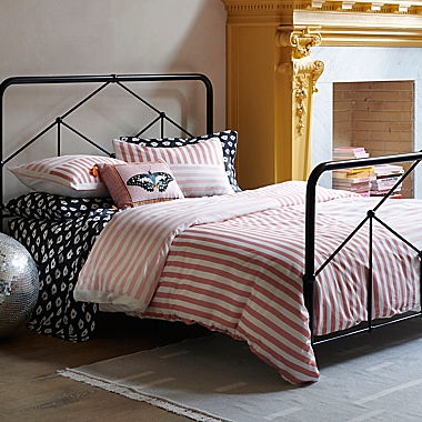 The Novogratz Painterly Stripe 3-Piece King Comforter Set in Pink. View a larger version of this product image.