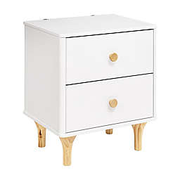 Babyletto Lolly 2-Drawer Nightstand with USB Ports in White/Natural