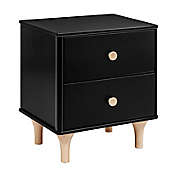 Babyletto Lolly 2-Drawer Nightstand with USB Ports in Black/Natural