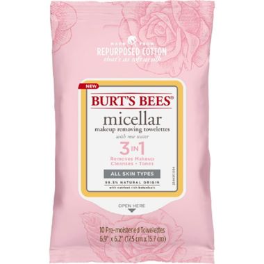 Burt's Bees&reg; 10-Count 3-in-1 Micellar Makeup Removing Towelettes with Rose Salve. View a larger version of this product image.