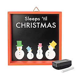 H for Happy™ 9.1-Inch Sleeps Til Christmas Countdown Chalkboard Sign in Black/Red