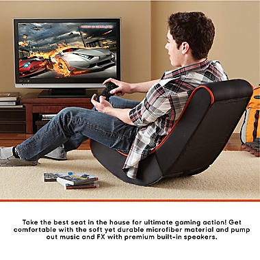 Sharper Image&reg; Foldable Gaming Chair with Speakers in Black. View a larger version of this product image.