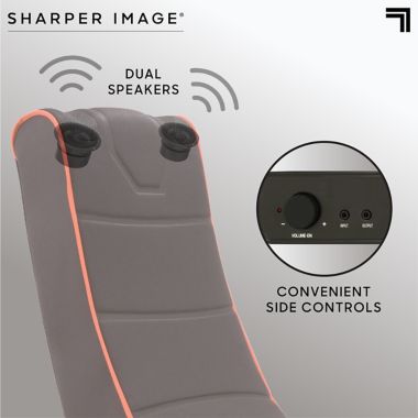 Sharper Image&reg; Foldable Gaming Chair with Speakers in Black. View a larger version of this product image.