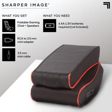 Sharper Image&reg; Foldable Gaming Chair with Speakers in Black. View a larger version of this product image.