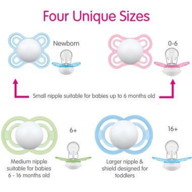 MAM 16+M Perfect Night 2-Pack Glow-in-the-Dark Pacifiers. View a larger version of this product image.