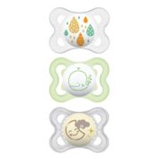 MAM 3-Pack 0-6M Glow-in-the-Dark Pacifiers Variety Pack