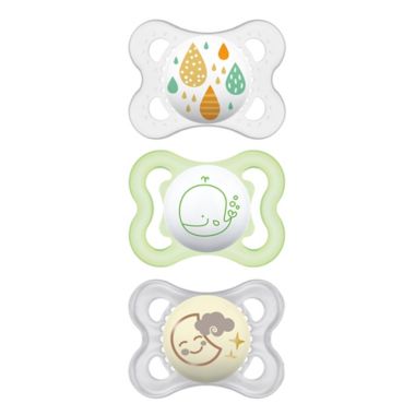MAM 3-Pack 0-6M Glow-in-the-Dark Pacifiers Variety Pack. View a larger version of this product image.
