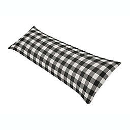 Sweet JoJo Designs® Plaid Body Pillowcase in Black/White