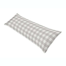 Sweet JoJo Designs® Buffalo Check Body Pillowcase in Grey/White