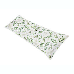 Sweet JoJo Designs® Botanical Leaf Body Pillowcase in Green/White