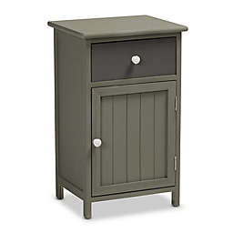 Baxton Studio Lan 1-Drawer Storage Cabinet in Grey/Charcoal