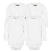 mighty goods&trade; Newborn 4-Pack Long Sleeve Bodysuits in White