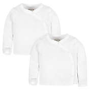 mighty goods&trade; 2-Pack Long Sleeve Side Snap Tees in White
