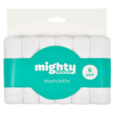mighty goods&trade; 6-Pack Washcloths in White. View a larger version of this product image.