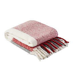 Bee & Willow™ Faux Mohair Fringe Throw Blanket in Rust/Grey
