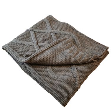 Bee &amp; Willow&trade; Chunky Ribbon Cable Throw Blanket in Granite Grey. View a larger version of this product image.