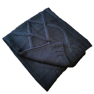 Bee &amp; Willow&trade; Chunky Ribbon Cable Throw Blanket in Mood Indigo. View a larger version of this product image.