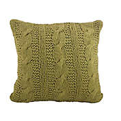 Saro Lifestyle Cable Knit 20-Inch Square Decorative Pillow in Grass