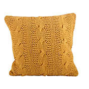 Saro Lifestyle Cable Knit 20-Inch Square Decorative Pillow in Saffron