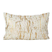 Saro Lifestyle Distressed Metallic Foil 14-Inch x 22-Inch Lumbar Pillow Cover in Gold