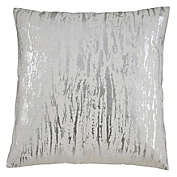 Saro Lifestyle Distressed Metallic Foil 24-Inch Square Pillow Cover in Silver