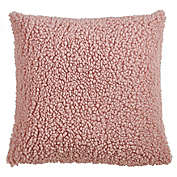 Saro Lifestyle Faux Fur 18-Inch Square Pillow Cover in Pink
