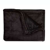 Clarke Avenue 50-Inch x 60-Inch Flannel Plush Throw Blanket in Obsidian