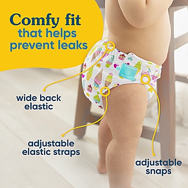 Charlie Banana One Size 3-Count Reusable Cloth Diapers with 6 Hemp Inserts in Organic Crush. View a larger version of this product image.