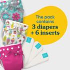 Alternate image 1 for Charlie Banana One Size 3-Count Reusable Cloth Diapers with 6 Hemp Inserts in Organic Crush