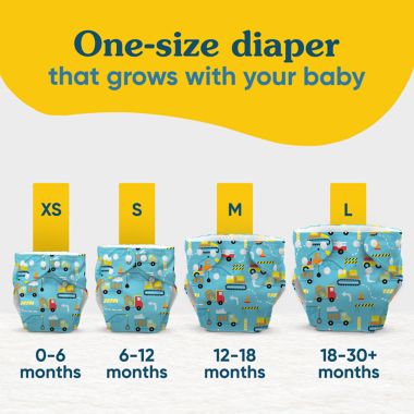 Charlie Banana One Size 5-Count Reusable Cloth Diapers and 5 Inserts in My First Diaper Pink. View a larger version of this product image.