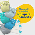 Alternate image 1 for Charlie Banana One Size 5-Count Reusable Cloth Diapers and 5 Inserts in My First Diaper Pastel