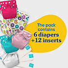 Alternate image 3 for Charlie Banana One Size 6-Count Reusable Cloth Diapers with 12 Inserts in Dessert