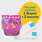 Alternate image 1 for Charlie Banana One Size Reusable Cloth Diaper with 2 Inserts in Diva Ballerina Pink