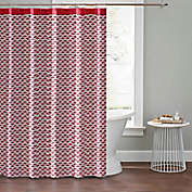 The Novogratz 72-Inch x 72-Inch Long Stem Lotus Shower Curtain in Red
