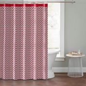 The Novogratz 72-Inch x 72-Inch Long Stem Lotus Shower Curtain in Red