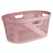 Mind Reader 40-Liter Laundry Basket with Handles in Pink