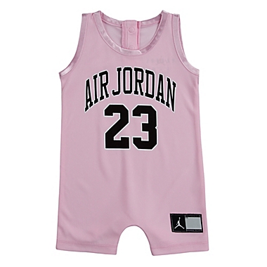 Jordan&reg; Size 3M Air Jordan Jersey Romper in Pink. View a larger version of this product image.
