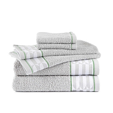 The Novogratz Waverly Tile 6-Piece Washcloth Set in Grey. View a larger version of this product image.
