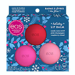 eos™ 3-Count Pink Champagne, Raspberry Cloud, and Candy Cane Swirl Sphere Lip Balm Set