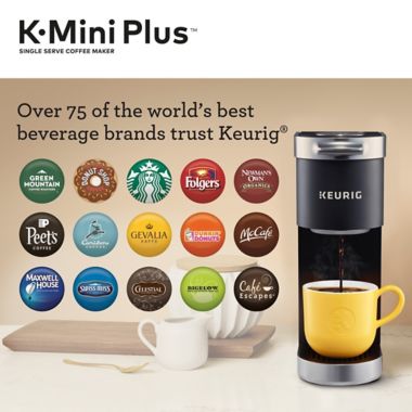 Keurig&reg; K-Mini Plus&reg; K-Cup&reg; Pod Single Serve Coffee Maker in Black. View a larger version of this product image.