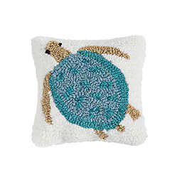 C&F Home™ Coastal Turtle Petite Hooked Throw Pillow in Blue