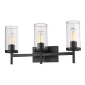 Golden Lighting Winslett 3-Light Bath Wall Vanity in Black
