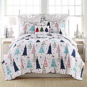 Levtex Home White Pine 3-Piece Reversible Full/Queen Quilt Set in White